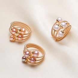 Cluster Rings Freshwater Pearl Ring For Winding Handicraft Jewellery Small Fresh Hand Ornaments Wholesale