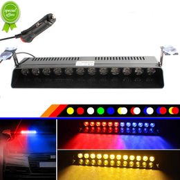 New Universal 12V 12W Car Strobe Flashing Lights Lamp 12LED Red/Blue/Yellow/White Colour Police Led Flasher Emergency Warning Light