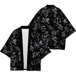 Ethnic Clothing Men's Japanese Kimono Traditional Constellation Pattern Casual Loose Thin Jacket Asian Cardigan 2