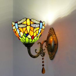 Wall Lamps El Room Tiffany Crystal Lamp Led Fixture Living Aisle Bedroom Bedside Vintage Bathroom Mirror Light