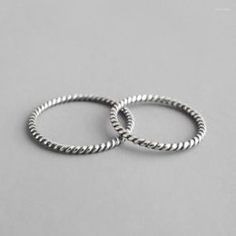 Cluster Rings THIN &SMALL Authentic S925 Sterling Silver Fine Jewellery Twisted Roped Wedding Bijoux