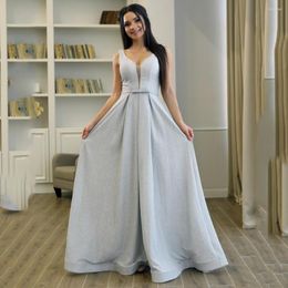 Party Dresses UZN 2023 A Line Grey Glitter Prom Dress Sleeveless Sweetheart Evening Gowns Vestido De Noche