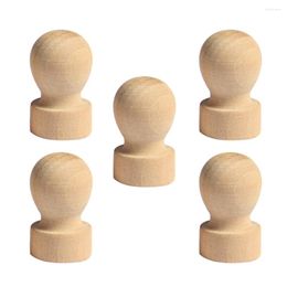 Storage Bottles 5 Pcs Wooden Seal Flower Crafts Kids DIY Stamp Vintage Cabinet Knobs Dressing Table