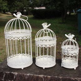 Bird Cages Iron Metal Bird Cage Decoration Hanging Flower Wedding Candle Holder Jewelry 230516