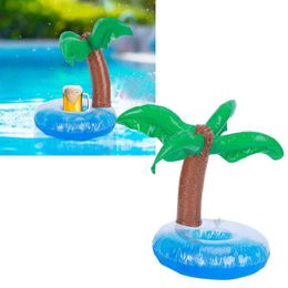 Inflatable Floats Tubes 10Pcs table Drink Holder PVC Floating Cup Mat Coaster for Swimming Pool Party Beach P230516