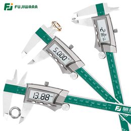 Vernier Callipers FUJIWARA Digital Display Stainless Steel Callipers 0-150mm 1/64 Fraction/MM/Inch LCD Electronic Vernier Calliper IP54 Waterproof 230516