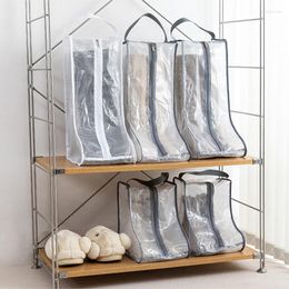 Storage Bags High Boots Bag PVC Waterproof Dustproof Travel Portable Zippered Shoes Protection Organiser