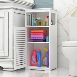 Hooks & Rails Toilet Shelf Floor-standing Multi-layer Bathroom Vanity Side Storage Cabinet