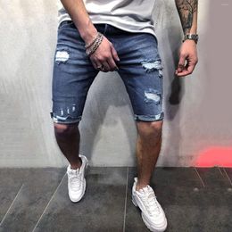 Men's Jeans Mens Fashion Casual Straight Hole Buckle Zipper Denim Shorts Pants Trousers Fuzzy House