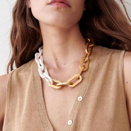 Chains White Splicing Big Chain Necklace For Women Chunky Bold 2023 Dropship Supplier Punk Streetwear Designer Jewe