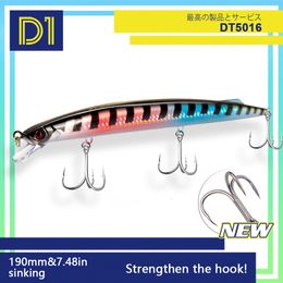 Baits Lures D1 Sea Fishing Minnow Lure 190mm 36g Trolling Sinking Depth 0.6-0.9m Long Jerkbait Saltwater Wobblers For Seabass Tuna Barracuda 230516