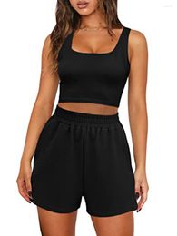 Active Sets Womens Summer 2 Piece Outfits Lounge Matching Two Tank Tops Shorts Tracksuit Vacation Set