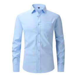 Men's Casual Shirts Anti-Wrinkle Stretch Slim Elasticity Fit Male Dress Business Basic Casual Long Sleeved Men Social Formal Shirt USA SIZE S-2XL 230516