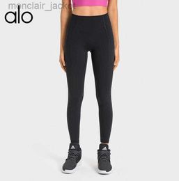 Desginer Yoga Leggings Autumn/winter Plush Sports Fitness Capris Solid High Waist Tight Straight Side Pockets