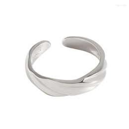 Cluster Rings 925 Sterling Silver Ring Women's Cool And Personality Simple Oblique Twisted Pattern