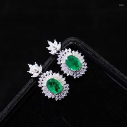 Dangle Earrings Pirmiana Arrival S925 Silver Emerald Green Colour CZ Gemstone Fashion Jewellery Women Party Gift
