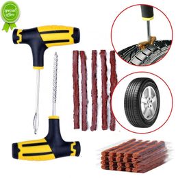 New Universal Car Tire Repair Tools Kit with Rubber Strips Tubeless Tyre Puncture Studding Plug Set for Truck Motorcycle