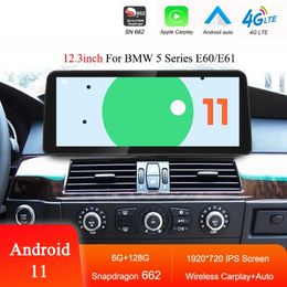 12.3'' Android 11 SN662 Car Android Multimedia Player Radio For BMW 5 Series E60/E61 SIM BT Carplay GPS Navigation Touch Screen