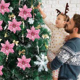 Decorative Flowers Faux Portable Artificial Flower Durable Plastic DIY Beautiful Broad Usage Poinsettia