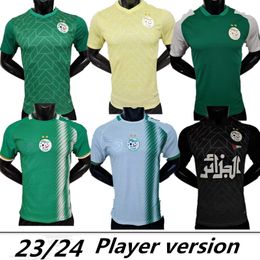 player version 22 23 Algeria Algerie Mens Soccer Jerseys MAHREZ FEGHOULI SLIMANI BENNACER ATAL Home White Away Green 2023 Training Wear Football Shirts