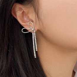 Dangle Earrings Tassel Ear Line Long Real 925 Silver Needle Drop For Women Butterfly Dainty Romantic Jewelry Aesthetic Glitter Brinco