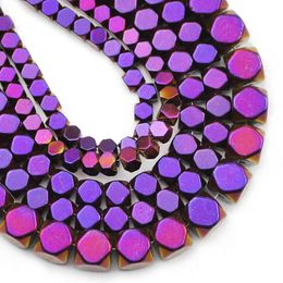 Beads Other Purple Faceted Square Cube Hematite Natural Stone 3/4/6MM Spacer Loose For Jewellery Making Diy Bracelets Necklace Findings
