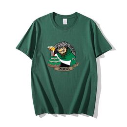Men's T-Shirts 100% cotton Green solid Summer T-Shirts Letter Print Streetwear Men Women Fashion O-Neck T Shirt Hiphop Tees Tops Clothing J230516