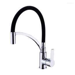 Kitchen Faucets Mixer Tap Brass Sink Faucet Pull-down Black Silicone Hose Blender And Cold Single Lever Gourmet Basin Washing Heated