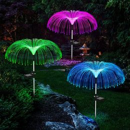 Solar Lights Outdoor Waterproof Fiber Optic Jellyfish Lightsf firework with 7 Color Changing, Flower Lights Garden, Stake Light for Yard Patio Pathway