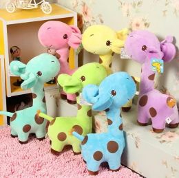 18cm Cute Giraffe Plush Toy Pendant Soft Deer Stuffed Cartoon Animals Doll Baby Kids Toys Christmas Birthday Gifts 6 colour