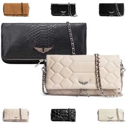 Pochette Rock Swing Your Wings Zadig Voltaire Tasche Damen Handtasche Schulter Designer Clutch Tasche Herren Echtes Leder Flügelkette Luxus klassische Umhängetaschen die Tragetaschen