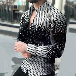Men's T Shirts Vertical Striped Shirt Men Spring Comfortable Lightweight Lapel Print Tops Fashion Cotton