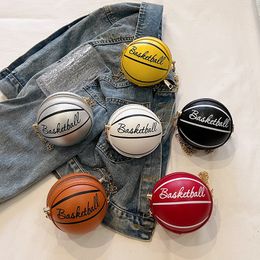 Personality basketball kids casual handbags fashion children letter ball style one shoulder bags cute boys girls lipstick accessories bag F1679