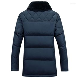 Men's Down Faux Fur Collar With Warm Thicken Winter Coat Men Casual Slim Outwear Jacket And Cotton Parka M-4XL YYJ0040