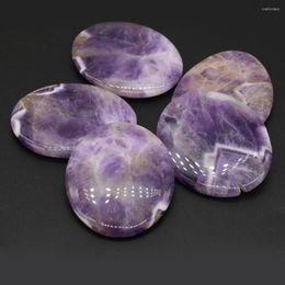 Pendant Necklaces Natural Agates Stone Charms Amethysts Egg Shape For Women Making DIY Jewelry Necklace 50-60mm