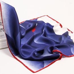 Scarves 2023 Hangzhou Silk Square Scarf Bag Bandana 53 53cm Real Neckerchief Wraps For Ladies Printed Neck Kerchief