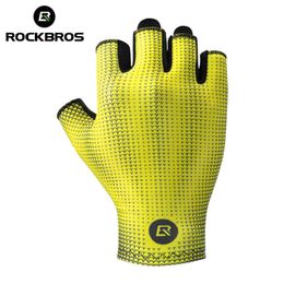 Sports Gloves ROCKBROS Summer Cycling Gloves Half Finger Bicycle Gloves Mtb Road Breathable Bike Gloves High Elasticity Short Finger Gloves P230516