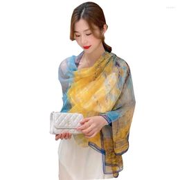 Scarves Long Silk Satin Scarf Shawl Wraps Female Fashion Beach Stoles Pashmina Ladies Folral Head For Women Hijab Echarpe