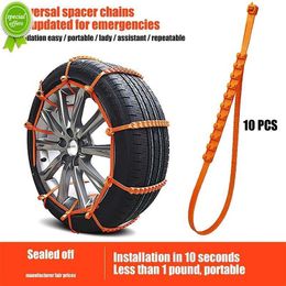 New 10Pcs Anti Skid Snow Chains Car Winter Tyre Wheels Chains Winter Outdoor Snow Tyre Emergency Anti-Skid Auto Wheels Accessories