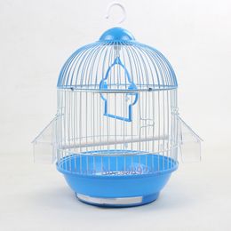 Bird Cages small birdcage Round Tiger skin pearl parrot iron Metal bird cage garden accessories outdoor decoration house outdoor hanging 230516