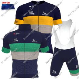 Racing Sets 2023 Novo Nordisk Team Cycling Jersey Set Laser Cut Bicycle Clothing Men Road Bike Shirt Suit Bib Shorts MTB Maillot Culotte