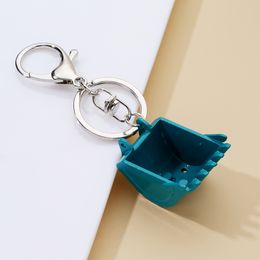 Creative alloy bulldozer keychain three-dimensional excavator tools car key pendant accessories metal key ring pendant