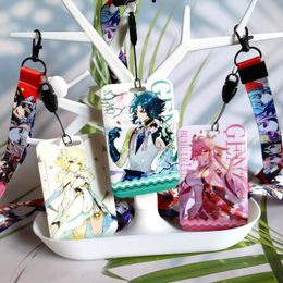 Keychains Anime Genshin Impact Xiao Venti Lanyard For Key Chains ID Bank Set Sleeve Cover Mobile Phone Charm Badge Accessories