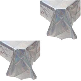 Gift Wrap 2pcs Disposable Tablecloth Shiny Foil Table Cover Birthday Wedding Party Supply