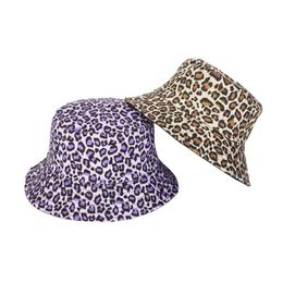 Wide Brim Hats 2023 Leopard Print Bucket Hat Unisex Reversible Fisherman Outdoor Travel Panama Sun Cap For Men And Women Breathable