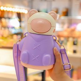 Water Bottles High-value Online Celebrity Bear Mug Large-capacity Children's Food-grade 316 Stainless Steel Student Super Cute Cup