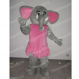 Simulation Girls Elephant Mascot Costumes Unisex Cartoon Character Outfit Suit Halloween Adults Size Birthday Party Outdoor Festival Dress