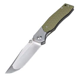 Special Offer M6718 Strong Folding Knife D2 Satin Drop Point Blade G10 with Stainless Steel Sheet Handle Ball Bearing Fast Open EDC Pocket Knives 2 Handle Colours