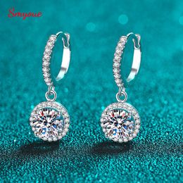 Dangle Chandelier Smyoue White Gold Plated 2ct Drop Earrings for Women Sparkling D Color Gem Lab Diamond Earring S925 Sterling Silver 230515