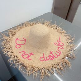 Women's Straw Designer bucket hat Summer Vacation Travel Dating Sun Protection Breathable Letter Embroidery straw hat